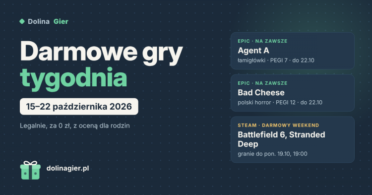 Darmowe gry tygodnia: Agent A i Bad Cheese za darmo w Epic (15–22 października 2026)
